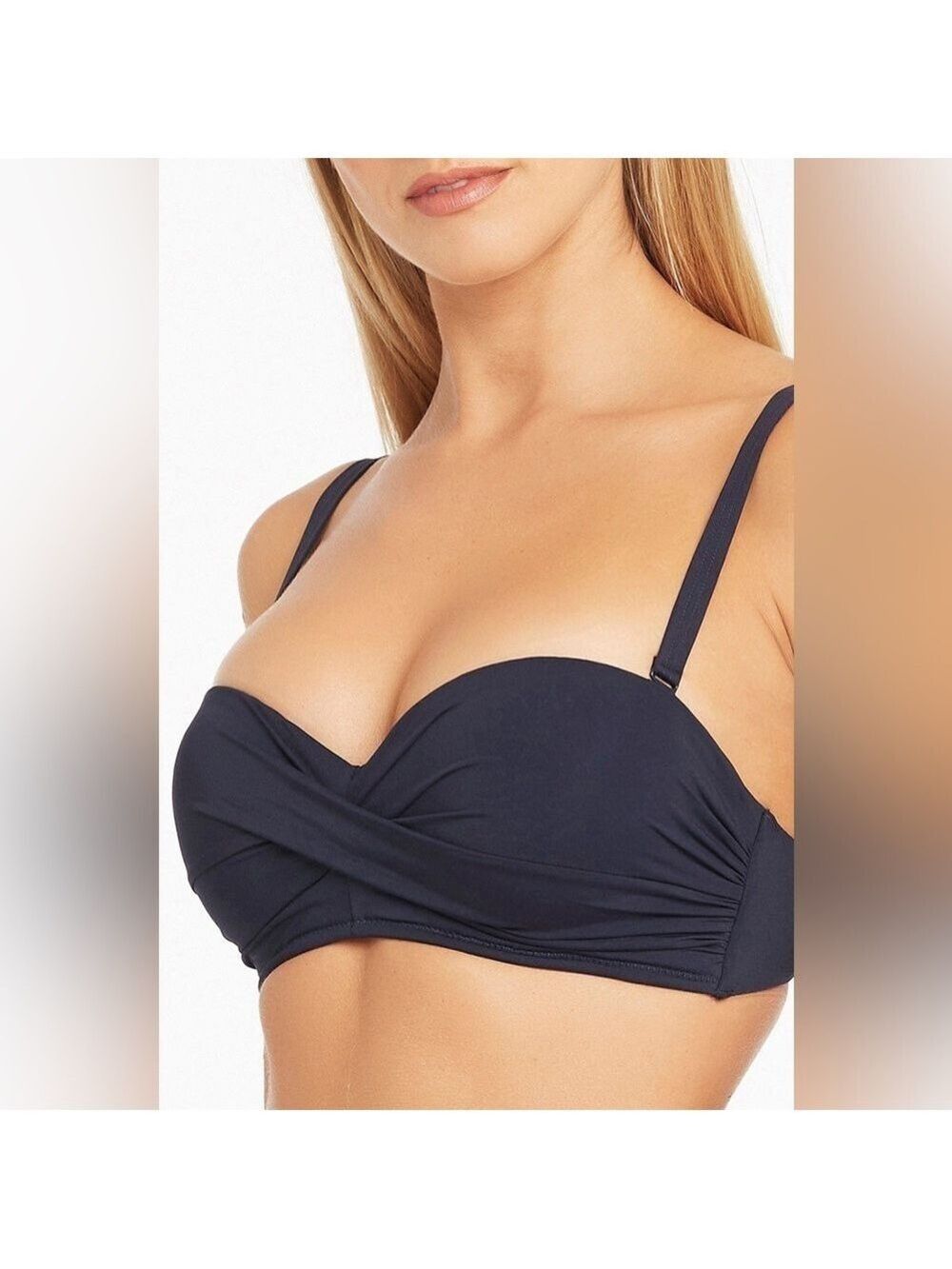 Sea Level Swim Eco Essentials Twist Front Bandeau - NWT - size 4 - dark navy